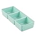 mDesign Baby Nursery Dresser Drawer & Closet Organizer Tray for Bibs, Burp Cloths, Washcloths - 3 Sections, Light Mint