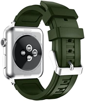 For Apple Watch Band Series 3 38MM/42MM,Ltrotted Soft Silicone Replacement Sport Strap (38MM, Army Green)