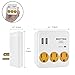 BESTTEN 3.1A Dual USB Wall Outlet Surge Protector with 3 AC Outlets, 15A/125V/1875W, Child Safty Covers, ETL Listed