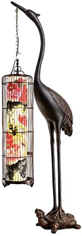 Coobatgフロアランプフロアライトled 本物 和風フロアランプ 古典的な丹頂鶴の鳥かご ライト クリエイティブ 2年保証 照明器具簡単取り付け