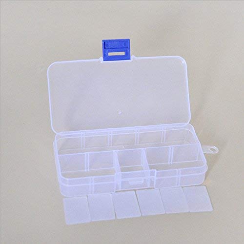 Lautechco® 10Pcs 10 Grids Storage Box Adjustable Grid Plastic Case Guitar Picks Accessories Container - Thumbnail 3