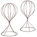 MyGift Rose Gold Tone Metal Wire Hat Holder Stand, Wig Display Rack, Fedora or Baseball Cap Storage Form, Set of 2