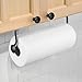 mDesign Versatile Metal Wall Mount Paper Towel Holder & Dispenser, Mounts to Walls or Under Cabinets - for Kitchen, Pantry, Utility Room, Laundry and Garage Storage - 2 Piece Design - Black