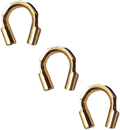 Wire Guardian Protector Crimp END Brass Metal Plated 5x4mm (Gold Plated 25pcs)