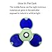 Small Fidget Spinner, WINONE Plastic Hand Spinner Glow In The Dark Small Size Designed for Children / Kids Stress Reducer Helps Focus Relieve ADD ADHD ANXIETY (3-R-BLUE)