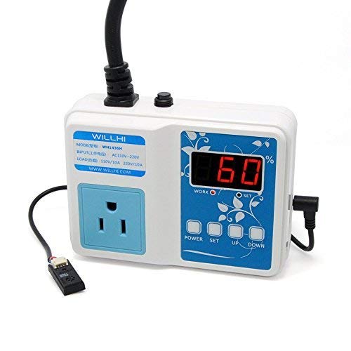 WILLHI WH1436H Mini Plug-n-Play Digital Air Humidity Controller with Probe for Humidifier Dehumidifier Greenhouse Pets Animal Basement