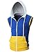 OHOO Mens Slim Fit Sleeveless Lightweight Zip-up Hooded Vest with Zipper Trim