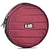 BUBM Portable Round 32 CD Disc Storage Case Bag Heavy Duty CD/DVD Wallet for Car, Home, Office and Travel (Red)