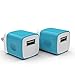 PowerJive USB AC Universal Wall Charger, (2-Pack) - Blue