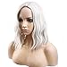 BERON Silver Wig Short Curly Wig Silver White Wigs Women Beach Wave Wigs for Cosplay Costume Party Hairnet Included