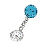Lookatool® Nurse Clip-on Fob Brooch Pendant Hanging Smile Face Watch Pocket Watch (Blue)
