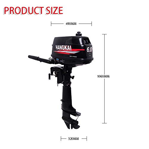 ZHFEISY Outboard Motors - Boat Motor Engine Boating & Sailing Boating Equipment Hunting & Fishing Trolling Motors (6HP & 2-Stroke, Water-Cooling)