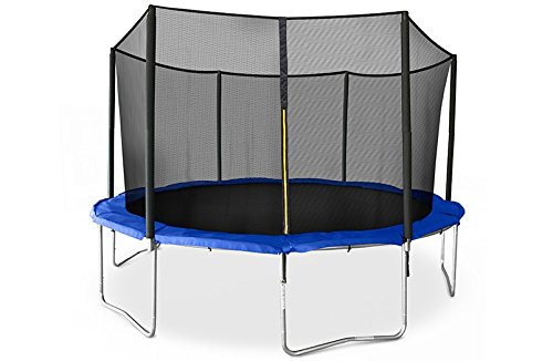 JumpSport SkyBounce Trampoline with Safety Enclosure — Includes Spring Pad (14')