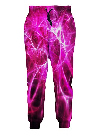 Loveternal Unisex Sweatpants for Men Joggers with Pockets Red Lightning Lounge Pants for Teen Cool Flash Parachute Gym Track Pants Funny Joggers M