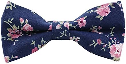 Pre-Tied Mens Bow Ties Adjustable Cotton Print Bowties Tuxedo Floral Bow Tie for Wedding