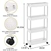 SPACEKEEPER-Storage-Trolley-4-Tier-Slim-Storage-Cart-Slide-Out-Rolling-Utility-Cart-Mobile-Shelving-Unit-Trolley-Organizer-Cart-for-Kitchen-Bathroom-Laundry-Office-Plastic-Stainless-Steel-White SPACEKEEPER Storage Trolley 4-Tier Slim Storage Cart Slide Out Rolling Utility Cart Mobile Shelving Unit Trolley…