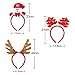 Whaline 6 Packs Christmas Headbands Reindeer Costume Hair Bands Elves Party Hats Accessories Gifts for Christmas Holiday