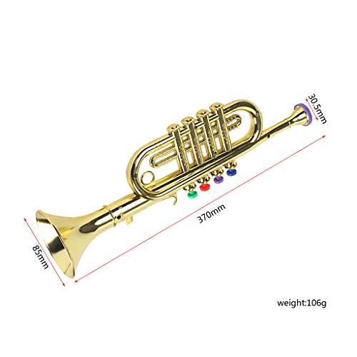 DaoAg Kids Plastic Trumpet with 3 Colored Keys for Early Developmental Music Education Toy - Thumbnail 3