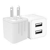 Smays Mini Dual USB Wall Charger and Power Adapter 10.5W and 5W for Fire Tablets and Kindle eReaders, White