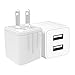 Smays Mini Dual USB Wall Charger and Power Adapter 10.5W and 5W for Fire Tablets and Kindle eReaders, White