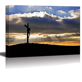 Silhouette of Jesus Christ Crucifixion on Cross on...