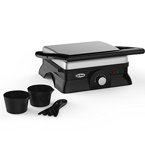 Panini Press Indoor Grill and Gourmet Sandwich Maker, Electric with Nonstick Plates by Chef Buddy