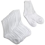 Jefferies Socks Little Girls' Half Cushion Seamless  Socks (Pack of 6), White, Sock size 6-7.5(Shoe size:6-11)