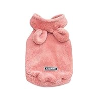 Pet Cat Puppy Warm Winter Cotton Clothes Fashion Cartoon Bear Two-Legged Clothes Pet Shirt Dog Sweater Small Pet Sweatshirt Pig Coat Dog Winter Outfits Doggy Costume Cat Apparel Jacket (Pink, L)