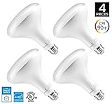 Hyperikon BR40 LED Bulb Dimmable, 15W (100W Equivalent), 1300lm, 2700K (Warm White), CRI 90+, Wide Flood Bulb, Medium Base (E26), UL & ENERGY STAR - Great for Hallway, Bedrooms, Living Room (4 Pack)