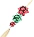 VOGUEKNOCK Gift Bow Necklace Tassel Pedant Jewelry for Christmas Green and Red Bow Pedant (3 bow glitter with tassel)
