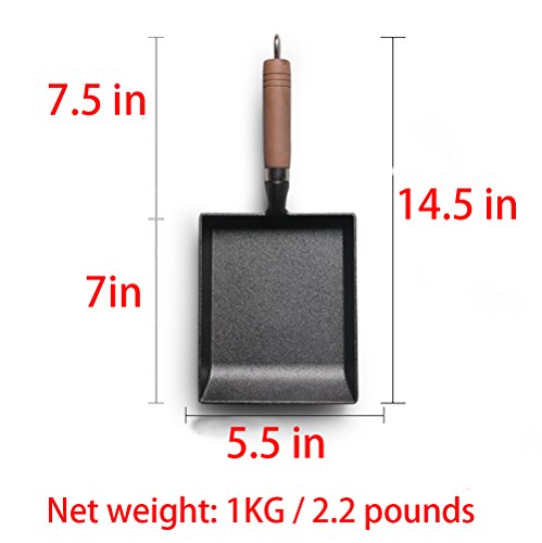 Tamagoyaki Japanese Omelette Pan/Egg Pan,Rectangle Frying Pan Mini Frying Pan Iron Omelette Pan Tamagoyaki-ki Wooden… 5 Tamagoyaki Japanese Omelette Pan/Egg Pan,Rectangle Frying Pan Mini Frying Pan Iron Omelette Pan Tamagoyaki-ki Wooden… - Image 6