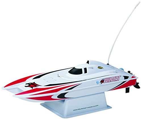 Aquacraft Models RTR Remote Control RC Boat: Mini Wildcat Electric Catamaran with 2.4GHz Radio, Servo, 2 in 1 Receiver / ESC, Dual Motors, 7.2V 1100mAh NiMH Battery, and Charger (Red)