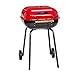 Americana Swinger Charcoal Grill with Two Side Tables, Red