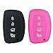 Coolbestda 2Pcs Silicone Smart Key Fob Skin Cover Case Protector Keyless Jacket Holder for 2018 2019 2020 2021 Hyundai Sonata Tucson Ioniq Elantra (NOT FIT Flip/Pop Out/Folding Key