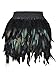 Choies Women Feather Mid Waist Black Mini A-line Skirt S