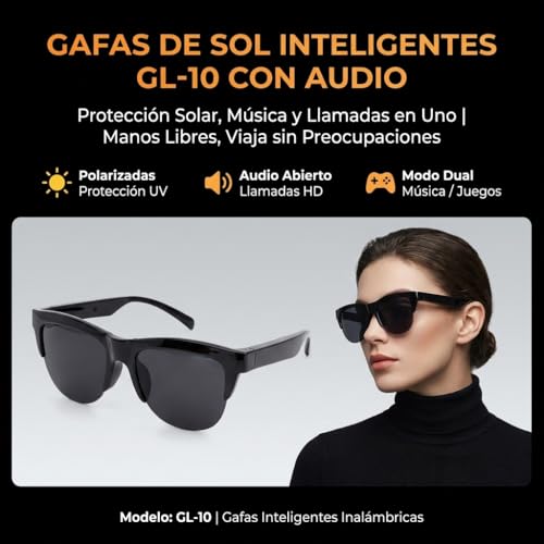 Genérico AI Smart Glasses, AI Smart Translation Glasses, Real Time Translation, Takes Care of Various Languages, Music and Hands-Free Calls, Use for Meetings and Travel