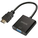 HDMI to VGA Adapter 1080P Converter, UYOOE HDMI Male to VGA Female video Adaptor Cable for PC, Laptop, DVD, projector, Ultrabook, Raspberry Pi, Chromebook - Black