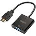 HDMI to VGA Adapter 1080P Converter, UYOOE HDMI Male to VGA Female video Adaptor Cable for PC, Laptop, DVD, projector, Ultrabook, Raspberry Pi, Chromebook - Black