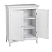 Teamson Home Glancy Wooden Freestanding Floor Cabinet with 2 Adjustable Shelves 3 Storage Spaces 2 Shutter Doors and 2 Chrome-Finished Knobs, White