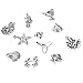 Maggie 40 Pcs Bulk Lots Antique Silver Charm Pendant Collection, Bracelet Necklace Vintage Jewelry Findings for DIY Jewelry Making and Crafting