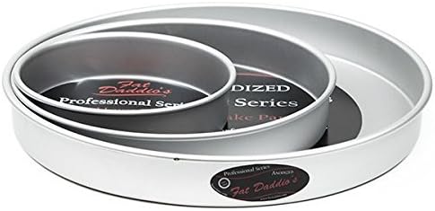 Cake Pan Set of 3, Round 2 Inches (8", 12" 16") by Fat Daddio's