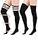 Womens Girls Autumn Plus Size Thigh High Sporty Tube Over The Knee Socks Schoolgirl Kawaii Skirts Stockings