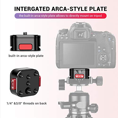 MOSHUSO Quick Release Plate Adapter Mount with Builtin Base Plate for Arca Style 1/4" Screw for