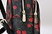Michael Kors Abbey Medium Black Signature Leather Roses Backpack Bag