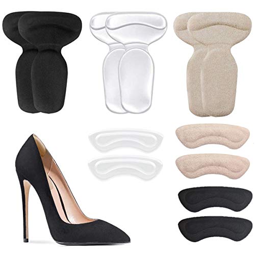 Heel Cushion Inserts – Reusable Soft Shoe Inserts & Heel Cushion Pads Self-Adhesive Foot Care Protector Grips Liners Loose Shoes – Heel Pain Relief Bunion Callus Blisters- 6 Pairs (New Version)