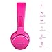 Kids Bluetooth Headphones Foldable Volume Limiting Wireless/Wired Stereo On Ear HD Headset with SD Card FM Radio in-line Volume Control Microphone for Children Adults (Pink)