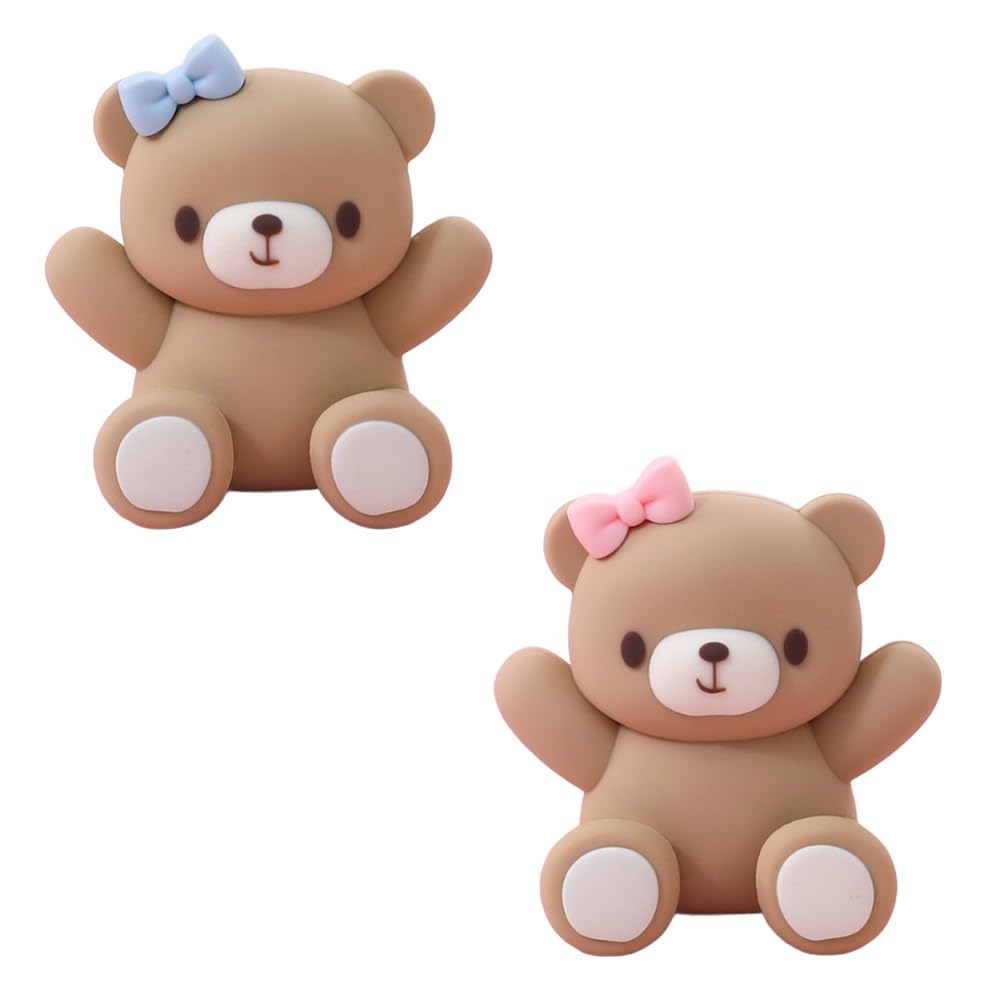 ZPSOSPZ Teddy Bears Cake Topper 2 PCS Teddy Bears Cake Decoration Baby Shower Cake Decoration Big Bear Baby Shower Party Supplies Teddy Bear Decoration