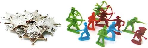 Kids Toy Party Favors 12 Sheriff Badges,144 Cowboys and Indians Figures