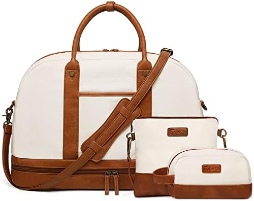 BOLOSTA Weekender Bag for Women Canvas Overnight Bag Large Travel