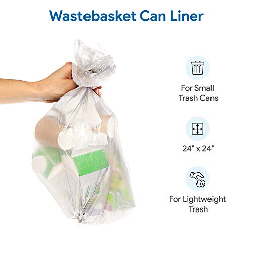image for ProCure 7-10 Gallon Clear Trash Bags, 100 Count - Small - Medium Garba